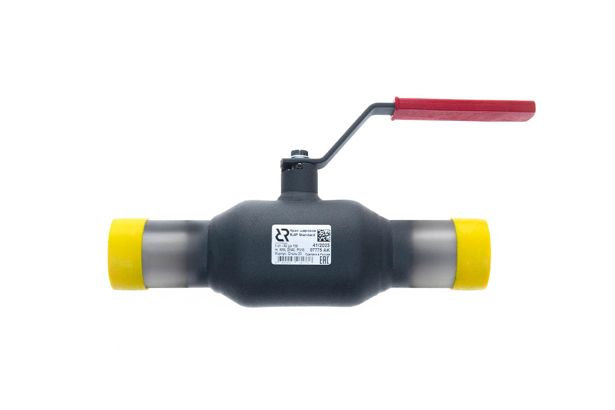 Ридан RJIP Standard 065N9604R — Кран шаровой WW DN40 PN16 (приварной, с рукояткой, стандартный проход)