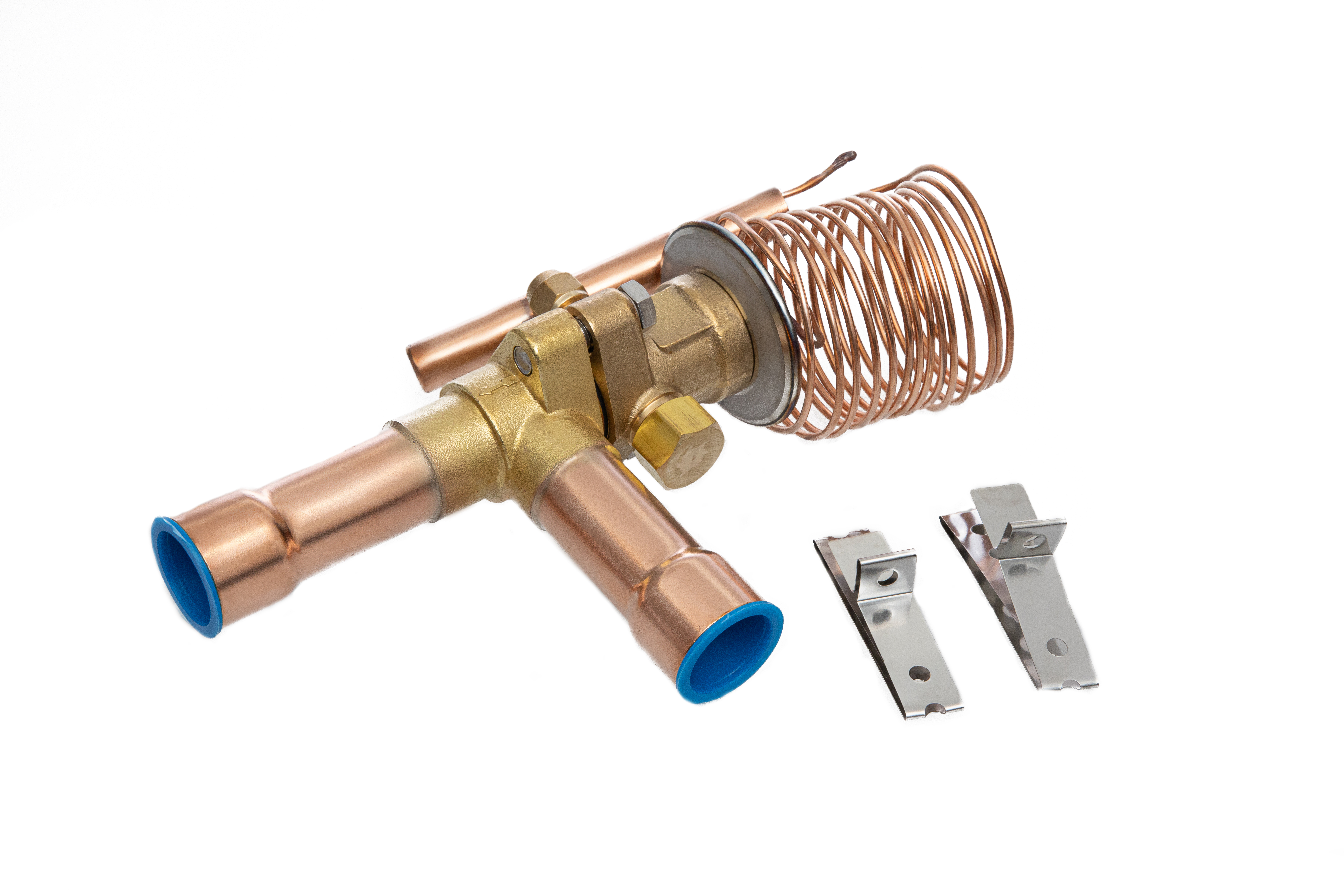 Ридан 069B4210R — Клапан терморегулирующий TE55-10, R407C, T кипения -40...10 ℃, угловой, присоединительные патрубки 1"1/8