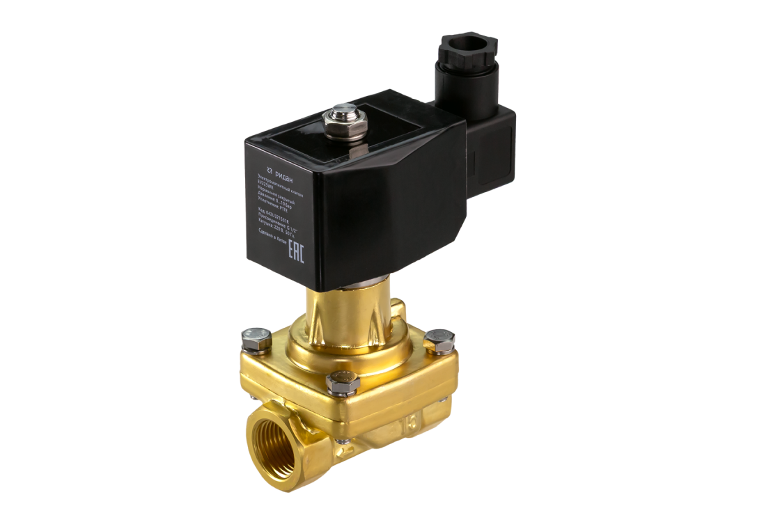 Ридан 042U320402R — Клапан электромагнитный EV225WR, G 1/4, PTFE, нормально закрытый, 0…3 бар, с катушкой 24В пост.ток