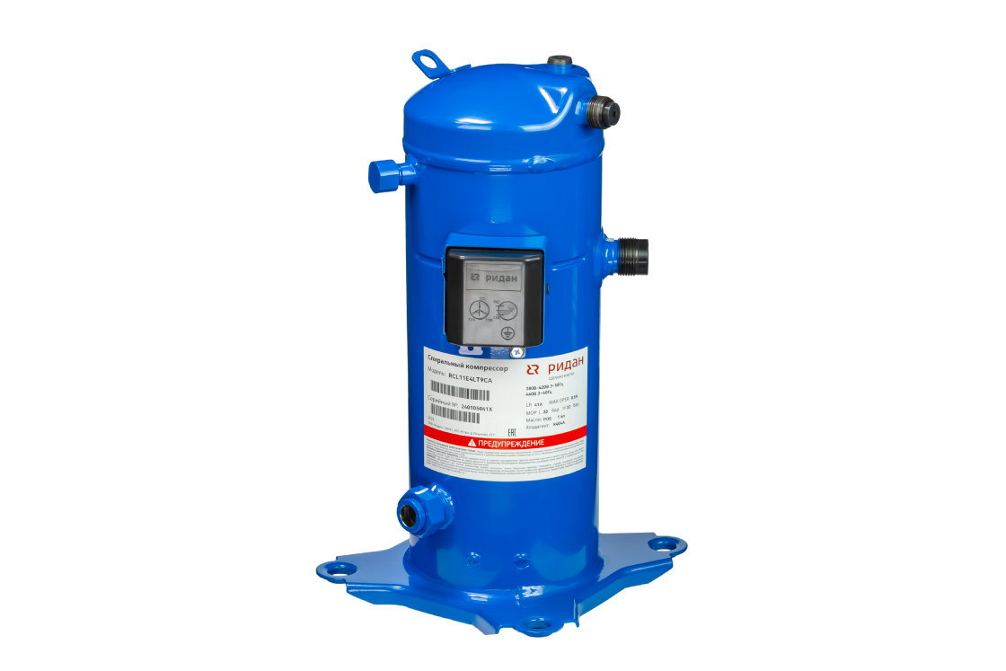 Ридан 141R9760 — Компрессор спиральный RCL18E4LT9CA, промышленная упаковка, хладагент R404A, номинальное напряжение 380-420 В / 3 фазы / 50 Гц &amp; 460 В /3 фазы / 60 Гц