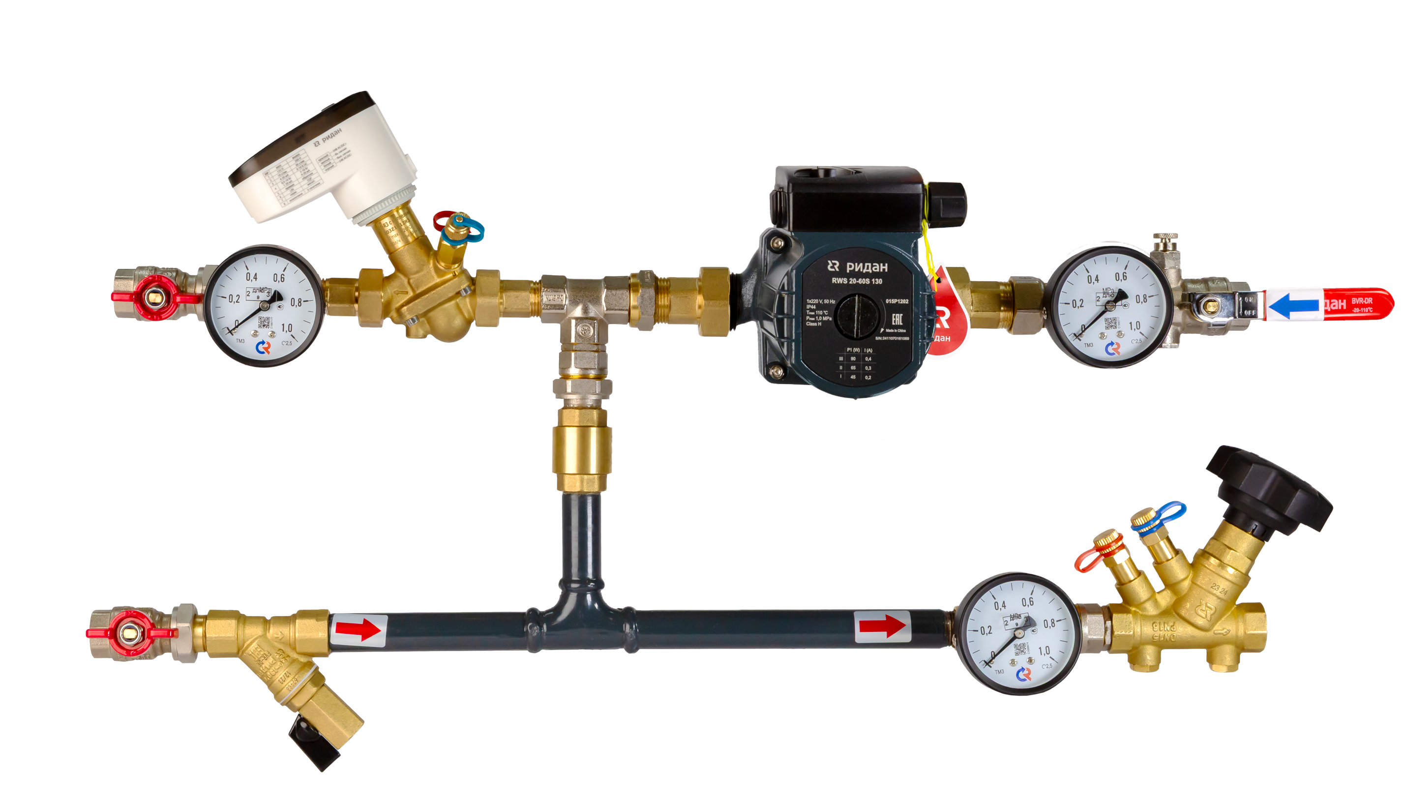 Ридан 122W0124HR — Узел теплоснабжения АУУ-AQT-33-20-20-C-S левый, 0-10В H